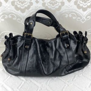 Gerard Darel Black Patent Leather Shoulder Bag